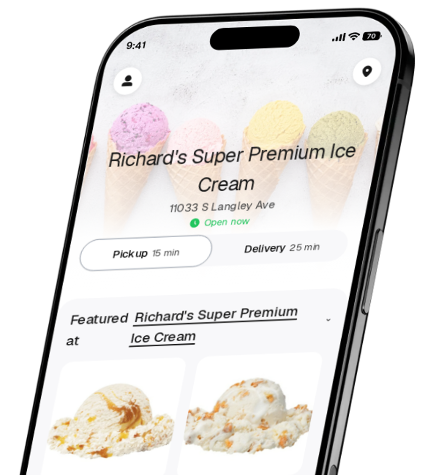 Richard's Super Premium Ice Cream app preview